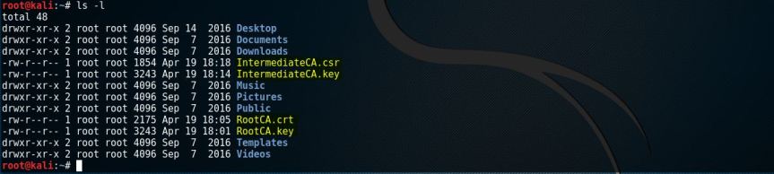 5- Verify keys certs csr created so far